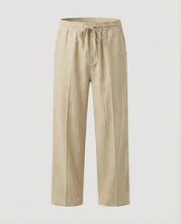 August Linen Trousers with Drawstring Waist and Side Pockets in Multicolour