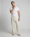 August Linen Trousers with Drawstring Waist and Side Pockets