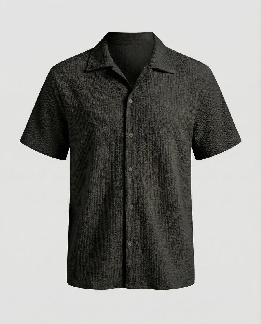 Augustin Shirt with Short Sleeve in Black