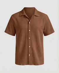 Augustin Shirt with Short Sleeve in Brown