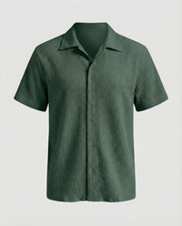 Augustin Shirt with Short Sleeve in Olive Green