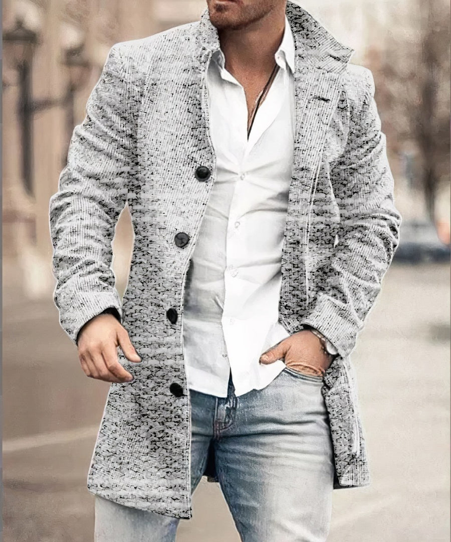 Augustin Trench Coat in Grau (Gepunktete Blume)