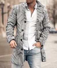 Augustin Trench Coat in Grau (L and Formiges Muster)