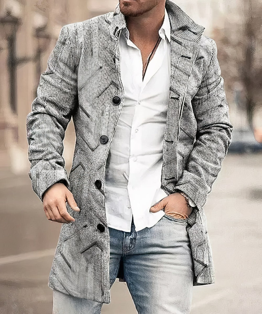 Augustin Trench Coat in Grau (L and Formiges Muster)