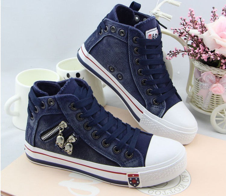 Aurelia Denim Sneakers in Navy