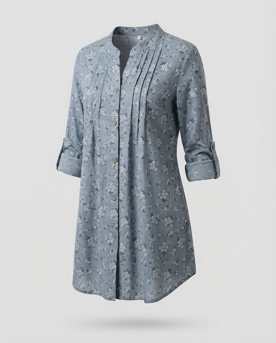 Aurelia Linen Blend Dress in Green