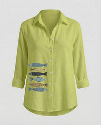 Aurelia Linen Shirt in Green