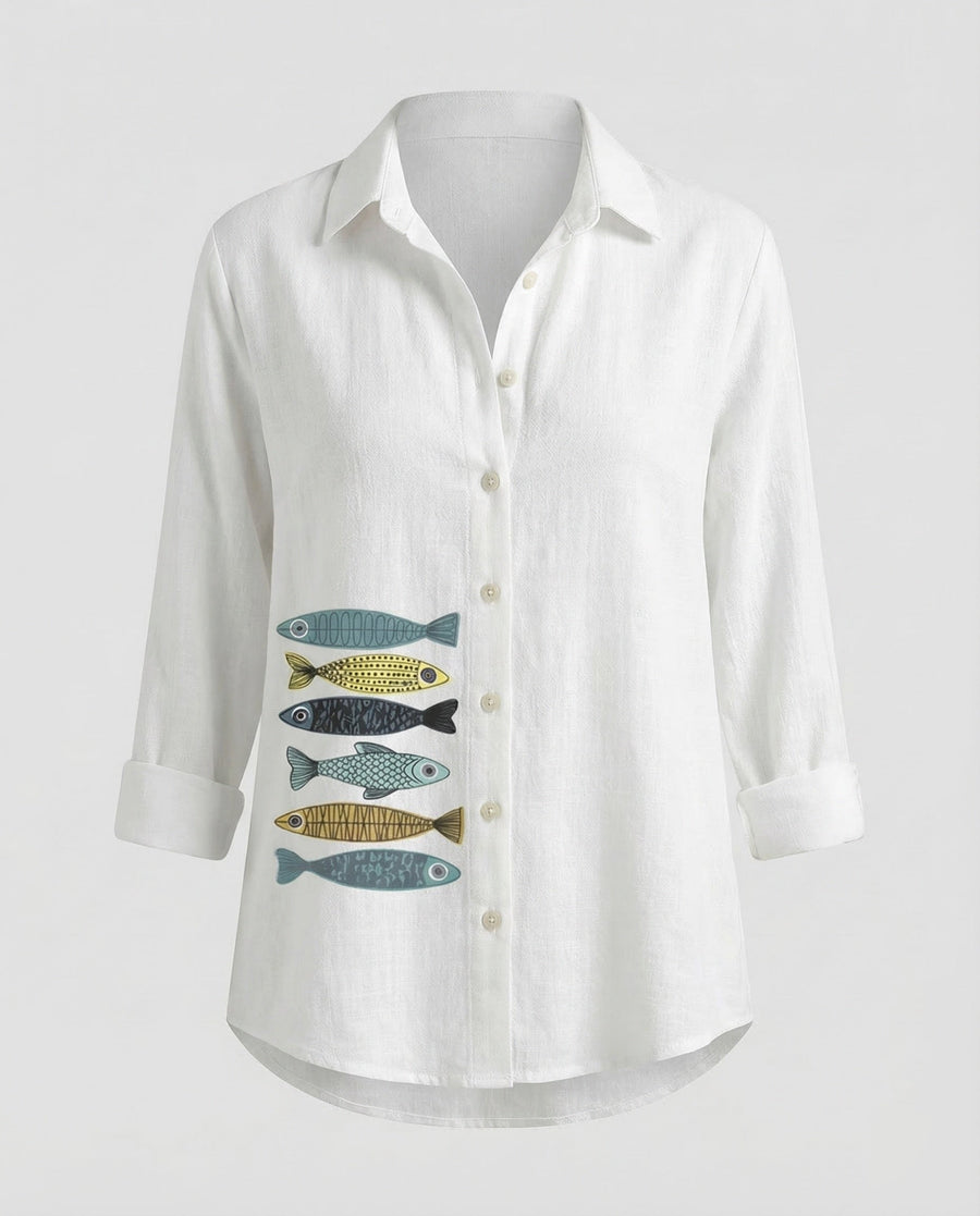 Aurelia Linen Shirt in White