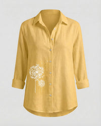Aurelia Linen Shirt in Yellow