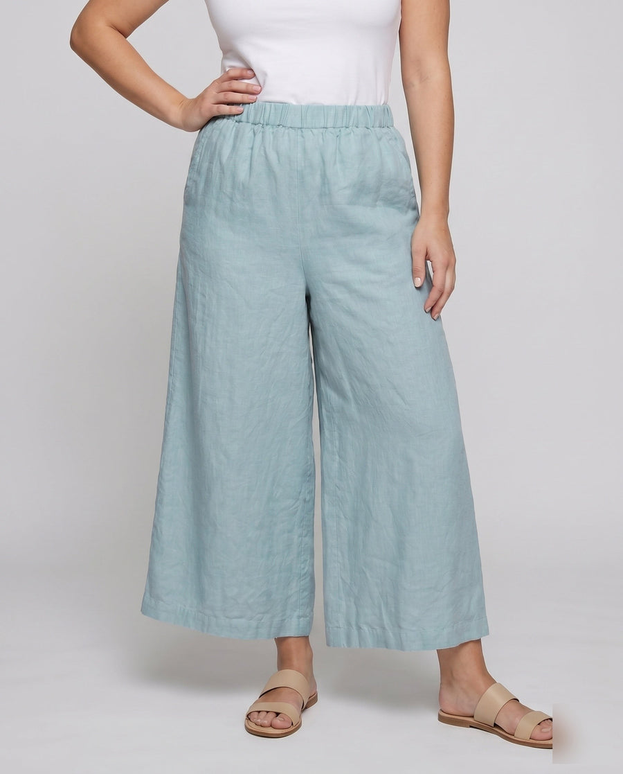 Aurelia Linen Trousers with Elastic Waist