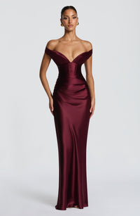 Aurelia Cherry Lacquer Maxi Dress
