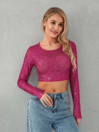 Aurelia Top with Long Sleeve in Magenta