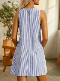 Aurélie Short Striped and Lightweight Dress in Pink