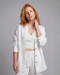 Aurora Elegant Linen Blouse with Oversized