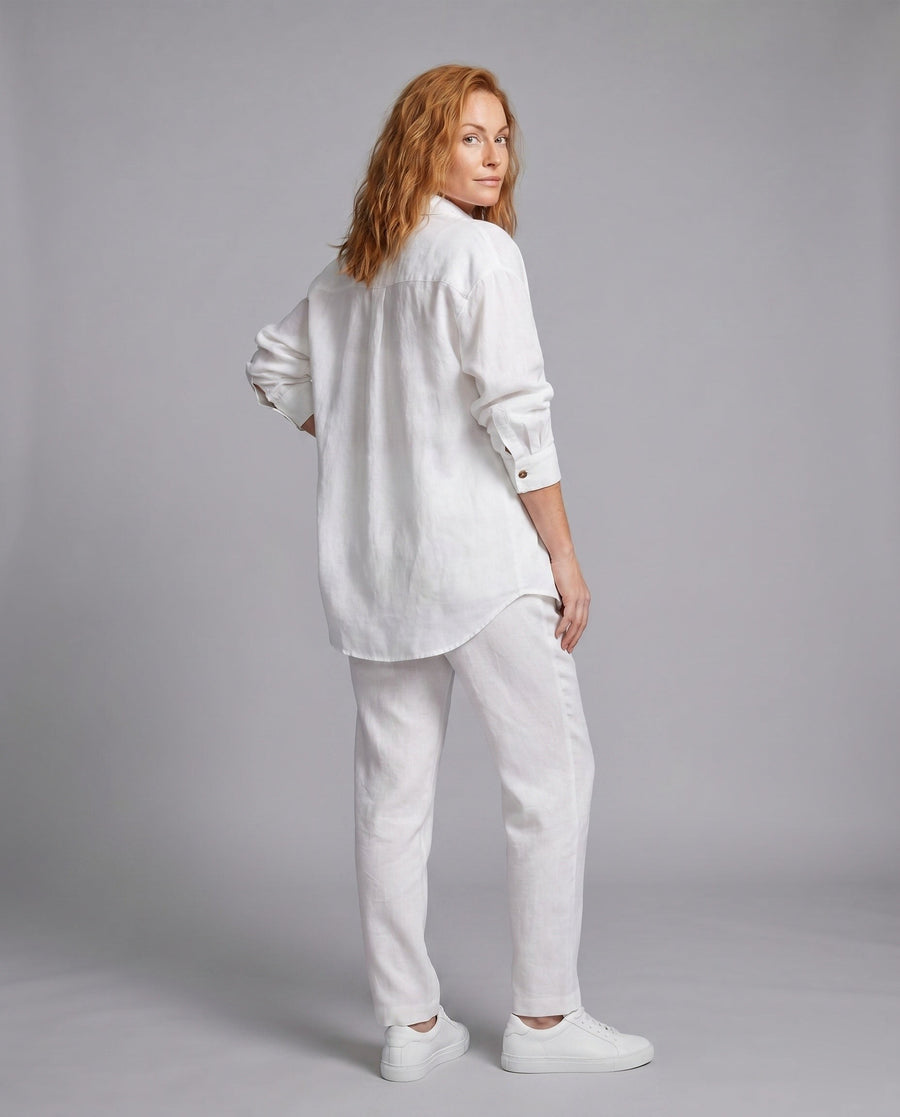 Aurora Elegant Linen Blouse with Oversized