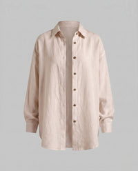 Aurora Elegant Linen Blouse with Oversized in Grey