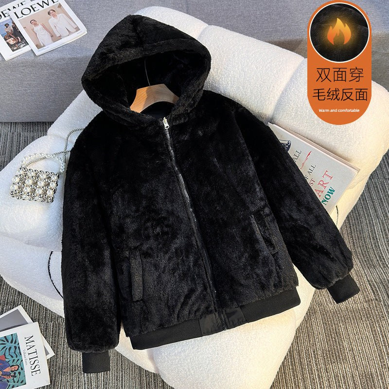 Aurora Jacket with Hood in Black