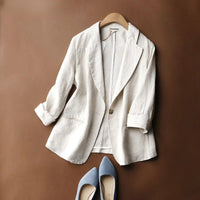 Aurora Linen Blazer in Beige