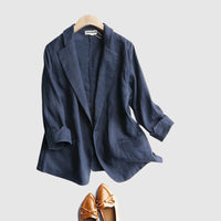 Aurora Linen Blazer in Blue