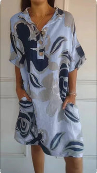 Ava Airy Dress with Pockets in Light Blue