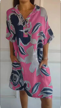 Ava Airy Dress with Pockets in Pink