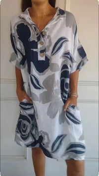 Ava Airy Dress with Pockets in White