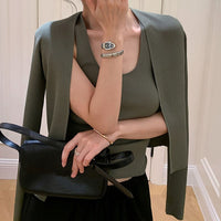 Ava Elegant Cardigan in Dark Green