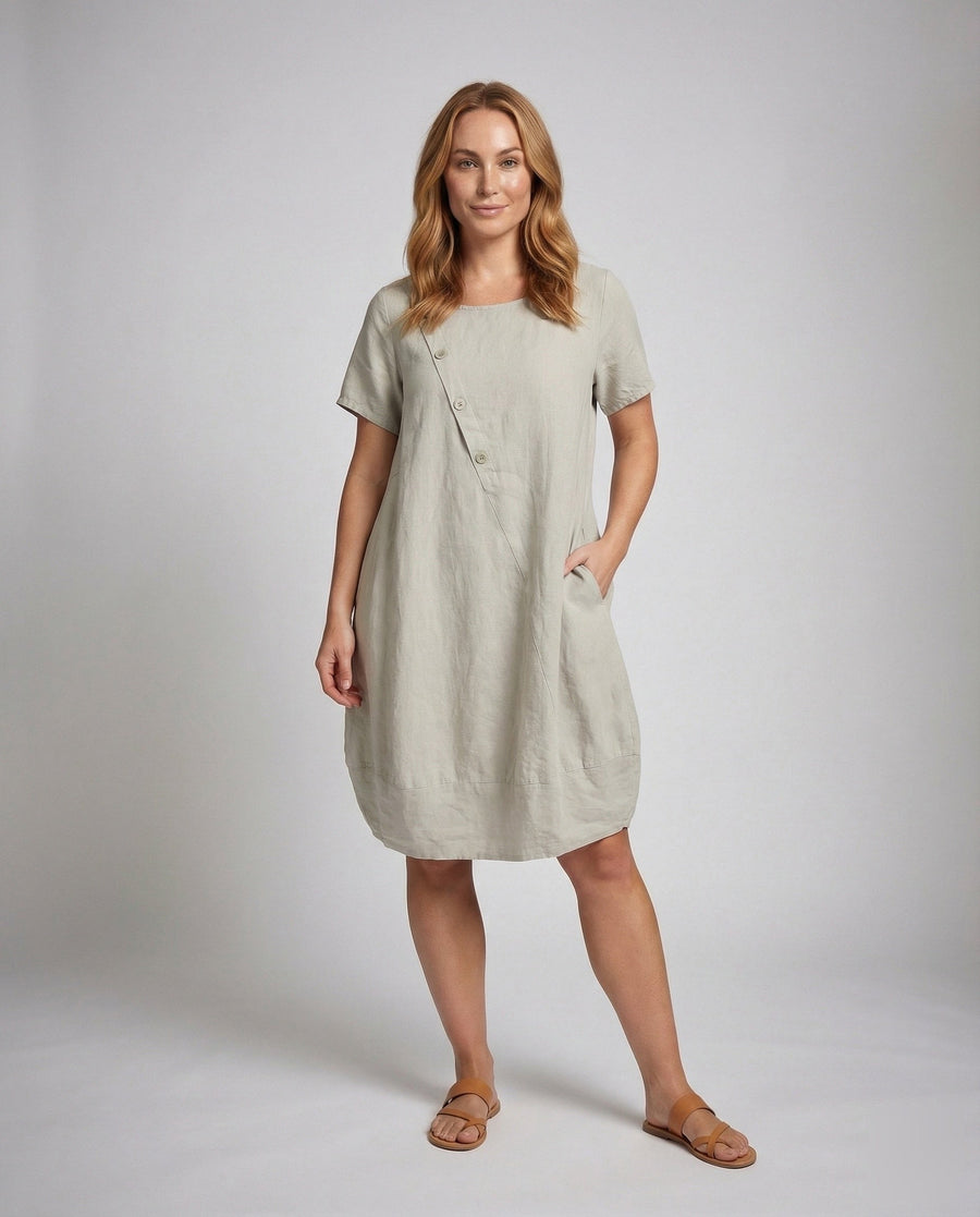 Ava Linen Dress with Pockets