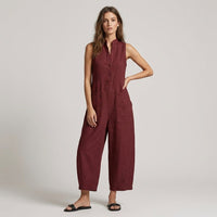 Ava Wide Leg Jumpsuit in Cabernet
