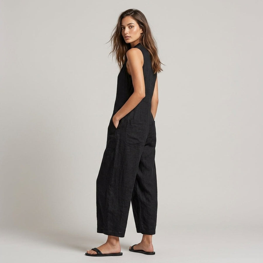 Ava Wide Leg Jumpsuit in Charcoal
