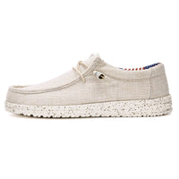Aveline Comfortable Linen Shoes in Beige