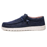 Aveline Comfortable Linen Shoes in Navy
