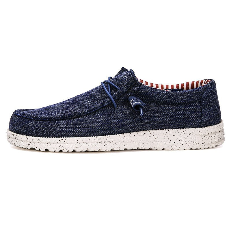 Aveline Comfortable Linen Shoes in Navy