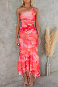 Aveline Floral Summer Dress in Red