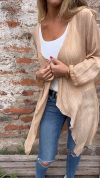 Aveline Lightweight Cardigan in Apricot