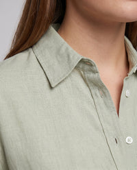 Aveline Linen Blouse with Chest Pocket