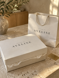 Design By Aveline shoe box and gift bag