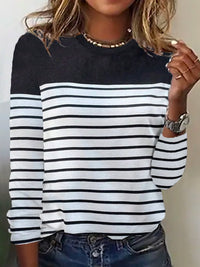 Adelheid | Women's Striped Top in Black
