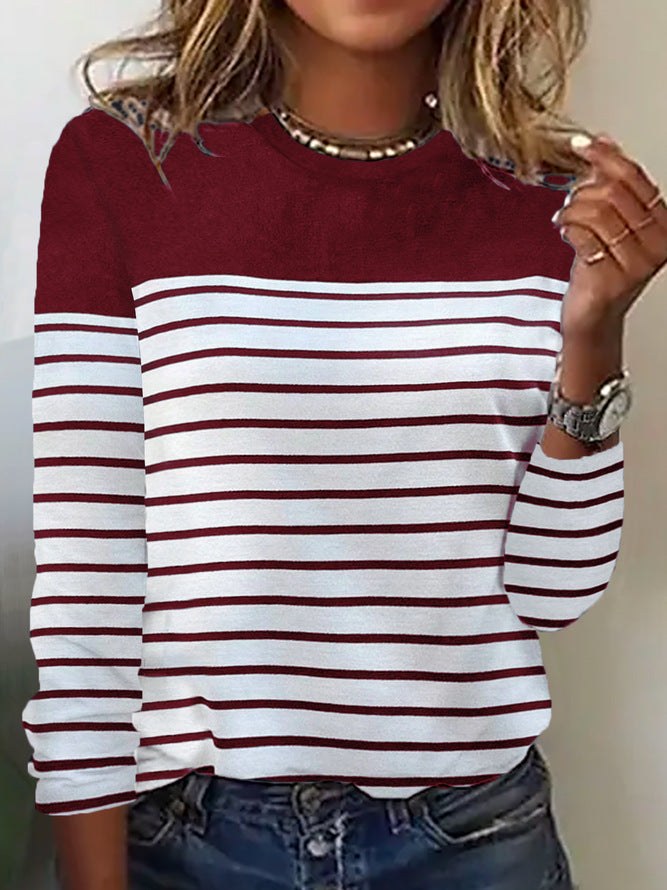 Adelheid | Women's Striped Top in Red