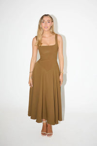 Adriana | Women's Flowing Maxi Dress in Camel