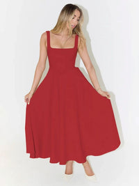 Adriana | Women's Flowing Maxi Dress in Red