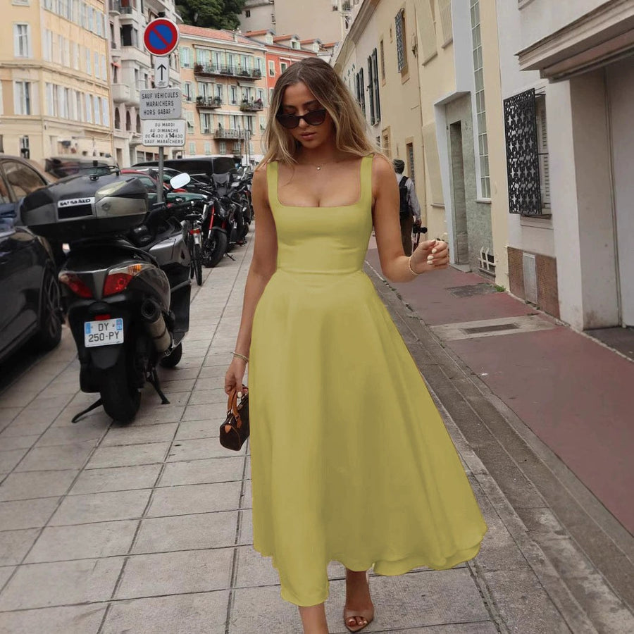 Adriana | Women's Flowing Maxi Dress in Yellow
