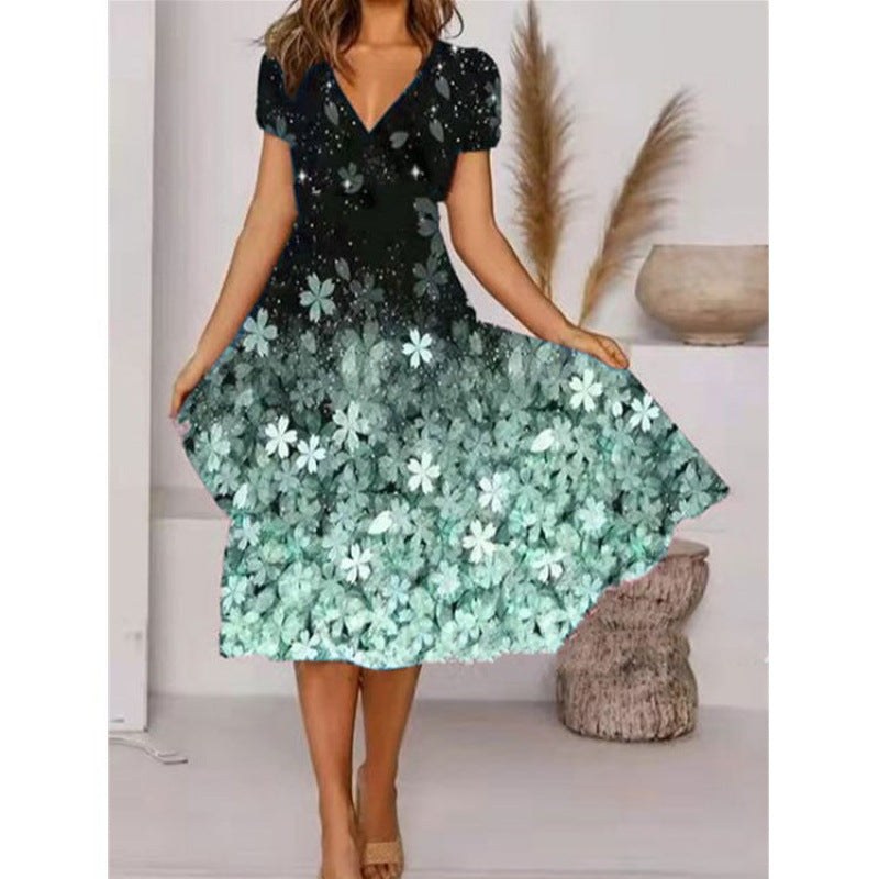 Adriana | Women's V-Neck Floral Summer Dress