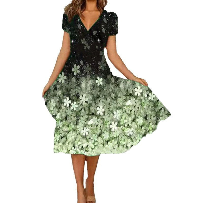 Adriana | Women's V-Neck Floral Summer Dress