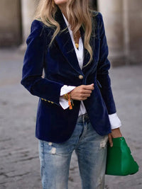 Adriana | Women's Single Button Tailored Blazer in Dark Blue
