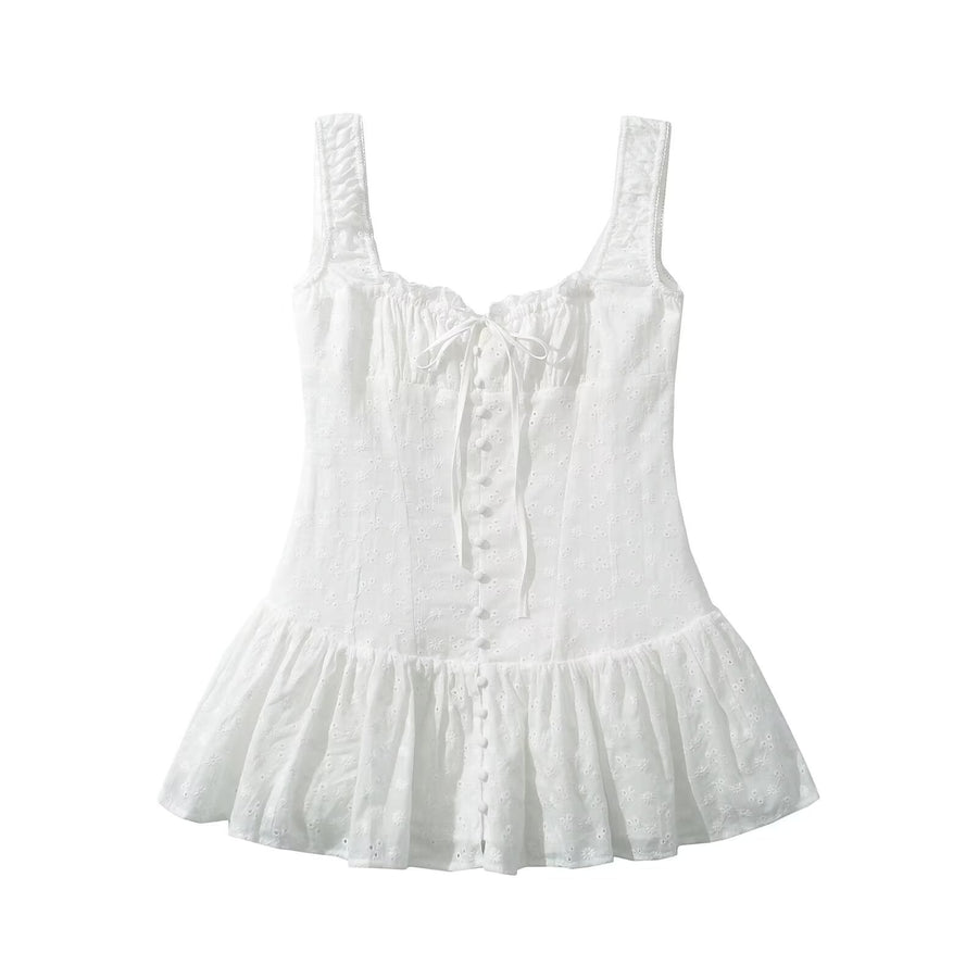 Adriane | Women's Ruffle Shirt in White