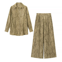 Agata | Women's Floral Two-Piece Set in Green