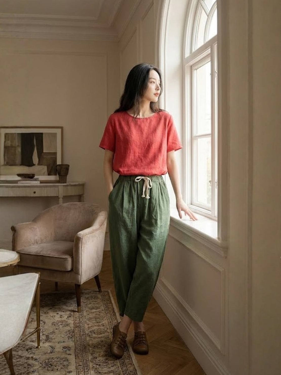 Aglaia | Women's Drawstring Slim Fit Pants