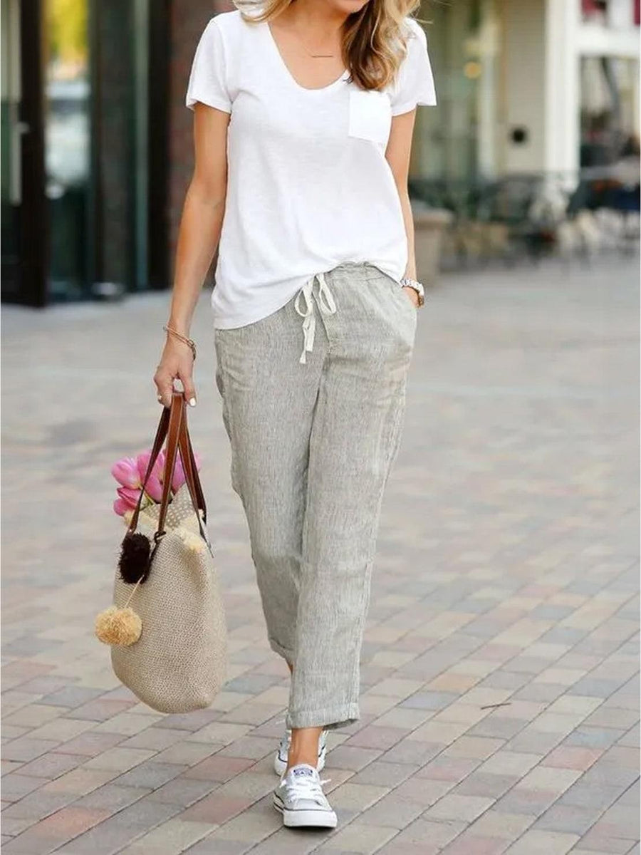 Aglaia | Women's Drawstring Slim Fit Pants