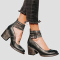 Agnes | Women's Closed Toe Buckle Strap Block Heels